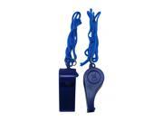 Deep Blue Plastic Whistle and Deep Blue Lanyard Combo Pack of 15