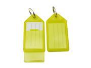 Key Fobs Luggage ID Tags with Key Ring 2.2 X1.1 Color Transparent Yellow Pack of 25
