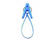 Plastic Clip Home Clothes Pin Hanger Clip with Self locking Strap Blue Pack of 15