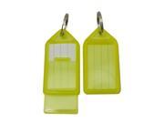 Key Fobs Luggage ID Tags with Key Ring 2.9 X1.5 Color Transparent Yellow Pack of 10