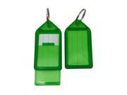 Key Fobs Luggage ID Tags with Key Ring 2.9 X1.5 Color Transparent Green Pack of 15