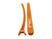 Plastic Duck Bill Clip Color Orange 4.7 In Length Large Size with Teeth Pack of 4
