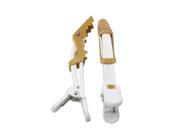 Plastic Croc Non Slip Clips with Teeth Color White and Yellow 4.3 Large Size Pack of 10
