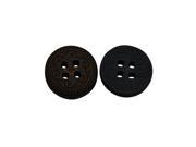 Yongshida 15mm Diameter Round Shape 4 Holes Scrapbooking Sewing Toggle Wood Buttons Pack of 20