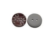Yongshida 13mm Diameter Flower Pattern Round Shape 2 Holes Scrapbooking Sewing Toggle Wood Buttons Pack of 30