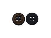 13mm Diameter Vine Pattern Round Shape 4 Holes Scrapbooking Sewing Toggle Wood Buttons Pack of 30