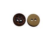 11mm Diameter Pattern Concave Round Shape 2 Holes Scrapbooking Sewing Toggle Wood Buttons Pack of 30
