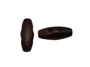 Yongshida Black 25mm X 10mm Olive Shape 2 Holes Scrapbooking Sewing Toggle Wood Buttons Pack of 15