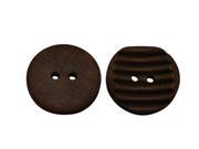 Deep Brown Trough 25mm Diameter Round Shape 2 Holes Scrapbooking Sewing Toggle Wood Buttons Pack of 10
