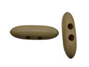 Light Yellow 60mm X 18mm Olive Shape 2 Holes Big Size Scrapbooking Sewing Toggle Wood Buttons Pack of 6