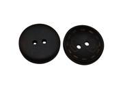 Concave Dark Brown 25mm Diameter Round Shape 2 Holes Scrapbooking Sewing Toggle Wood Buttons Pack of 10