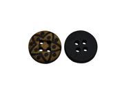 16mm Diameter Star Pattern Round Shape 4 Holes Scrapbooking Sewing Toggle Wood Buttons Pack of 20