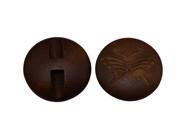 Butterfly Design 25mm Diameter Round Shape 1 Hole Scrapbooking Sewing Toggle Wood Buttons Pack of 10