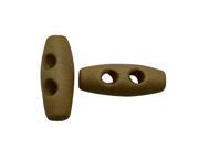 Yongshida Light Yellow 26mm X 10mm Olive Shape 2 Holes Scrapbooking Sewing Toggle Wood Buttons Pack of 15