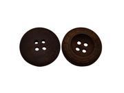 Concave 28mm Diameter Round Shape 4 Holes Scrapbooking Sewing Toggle Wood Buttons Pack of 6