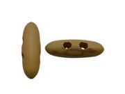 Yongshida Light Yellow 40mm X 13mm Olive Shape 2 Holes Scrapbooking Sewing Toggle Wood Buttons Pack of 10