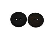 Grid Black 25mm Diameter Round Shape 2 Holes Scrapbooking Sewing Toggle Wood Buttons Pack of 6