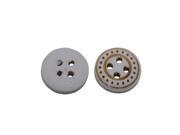 11mm Diameter White and Golden Concave Round Shape 4 Holes Scrapbooking Sewing Toggle Wood Buttons Pack of 30