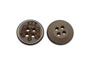 Yongshida 13mm Diameter Pattern Round Shape 4 Holes Scrapbooking Sewing Toggle Wood Buttons Pack of 30