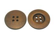 Brown Wood Button Round 40mm Diameter with 4 Holes for Craft Sewing DIY Pack of 20