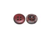 Dark Red Wooden Button Round 15.5mm Diameter with 4 Holes for Craft Sewing DIY Pack of 50