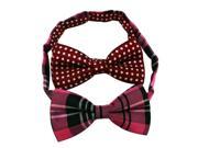 Yongshida Men s Polyester Bow Tie Adjustable Assorted Styles Pack Of 2 One Size