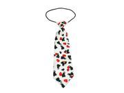 Boys Polyester Elastic Neck Tie White Black and Red Pack Of 2