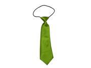 Boys Polyester Elastic Flexible Neck Tie Solid Color Green Pack Of 2
