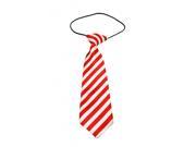 Boys Polyester Elastic Neck Tie One Size Red White Stripe Pack Of 2
