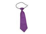 Boys Polyester Elastic Neck Tie Purple Solid Color Pack Of 2