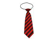 Boys Polyester Elastic Neck Tie One Size Red Black Stripe Pack Of 2