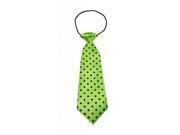 Boys Polyester Elastic Neck Tie Color Green Royalblue Dots Pack Of 2