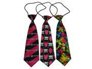 Boys Polyester Elastic Flexible Neck Tie Assorted Styles Pack Of 3