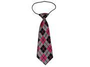 Boys Polyester Elastic Neck Tie Mix Color Grid Styles Pack Of 2