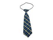 Boys Polyester Elastic Neck Tie Blue and White Stripe Pack Of 2