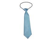 Boys Polyester Elastic Neck Tie Blue Solid Color Pack Of 2