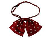 Girls Polyester Bow Tie Red With White Dots Pack Of 2 One Size