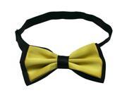 Yongshida Men s Polyester Bow Tie Adjustable Double deck Yellow And Black Pack Of 2 One Size