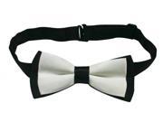 Boys Polyester Bow Tie Double deck Black and White Pack Of 2