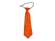 Boys Polyester Elastic Neck Tie Orange Solid Color Pack Of 2