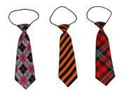 Boys Polyester Elastic Flexible Neck Tie Assorted Styles Pack Of 3