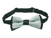 Boys Polyester Bow Tie Double deck Black and Grey Pack Of 2