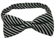 Yongshida Men s Polyester Bow Tie Adjustable White And Black Strape Pack Of 2 One Size