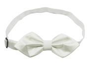 Yongshida Men s Polyester Bow Tie Closed Angle Adjustable Solid Color White Pack Of 2 One Size