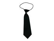 Boys Polyester Elastic Neck Tie Black Solid Color Pack Of 2