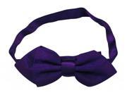 Yongshida Men s Polyester Bow Tie Closed Angle Adjustable Solid Color Deep Purple Pack Of 2 One Size