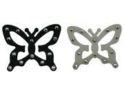 Womens Plastic Bra Anti slip Buckle With Rhinestone Buftterfly Styles Black and White Pack Of 4