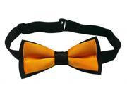 Yongshida Boys Polyester Adjustable Bow Tie Double deck Black And Golden Pack Of 2 One Size