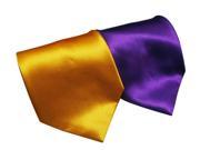 Yongshida Men s Polyester Choker Neck Tie Wide Solid Color Golden And Purple Pack Of 2 One Size