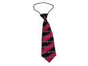 Boys Polyester Elastic Neck Tie Black and Rose Stripe Pack Of 2